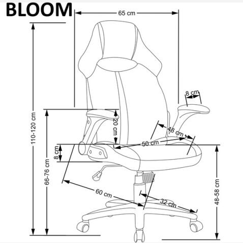 Кресло компьютерное HALMAR BLOOM розовый/черный