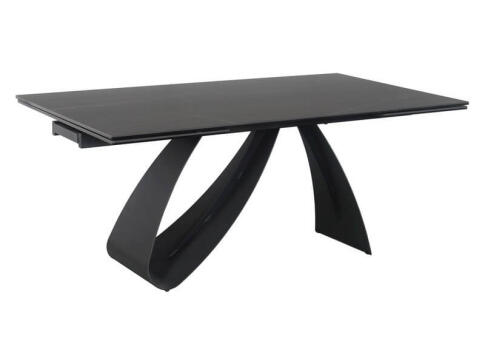 Стол обеденный SIGNAL DIUNA Ceramic Sahara Noir черный мрамор/черный мат 160-240/90