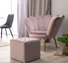 Пуф SIGNAL LORI Velvet Bluvel 52 античный розовый