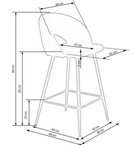 Стул барный HALMAR H96 темно-синий/черный