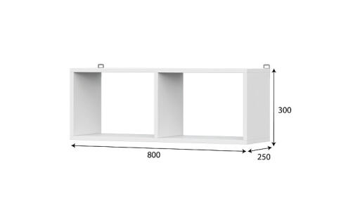 Полка книжная NN Мебель (МС Токио) Белый текстурный