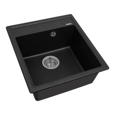 Мойка кухонная AQUASANITA Rock SQR 100 601 AW black metallic