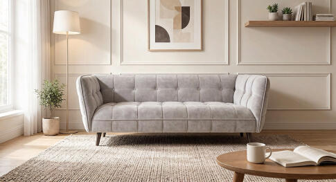 Диван SIGNAL CASTELLO 3 Velvet Bluvel 03 светло-серый/венге