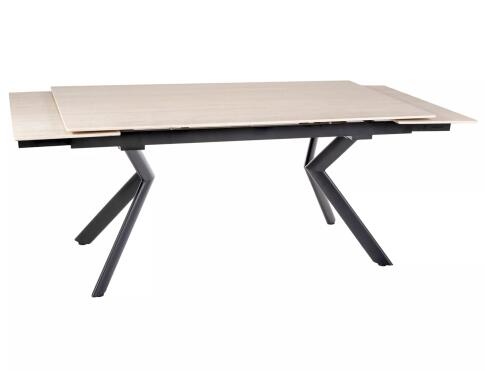 Стол обеденный SIGNAL NORTON травертин/черный 160-240/90