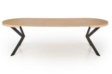 Стол обеденный HALMAR PERONI дуб золотой/черный 100-250/100