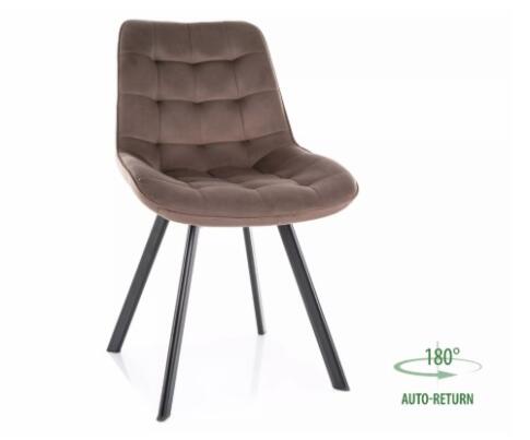 Стул SIGNAL MONTI Velvet Bluvel 38 капучино/черный, поворотный