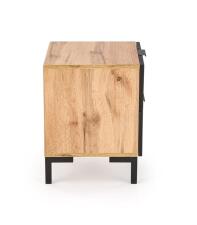 Тумба прикроватная HALMAR NELA дуб вотан/черный