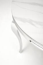 Стол обеденный HALMAR REGINALD белый мрамор/серебряный 120