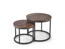 Комплект HALMAR OREO (2 стола журнальных) ореховый/черный