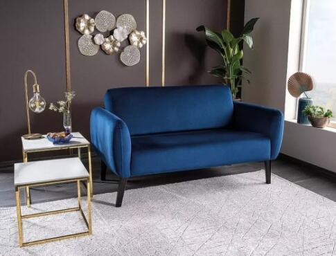 Диван SIGNAL ELSA Velvet Bluvel 86 темно-синий/венге