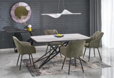 Стол обеденный HALMAR ALFREDO белый мрамор/черный 160-240/91 Стол обеденный HALMAR ALFREDO белый мрамор/черный 160-240/91