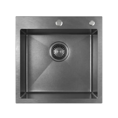 Кухонная мойка из нержавейки BLANTEK LS-5050STB Stone texture black