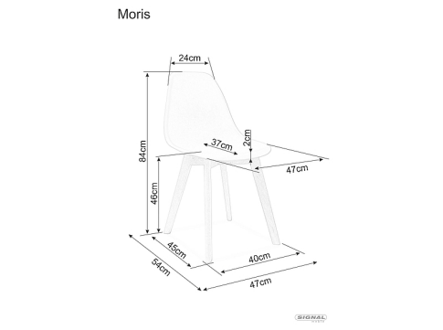 Стул SIGNAL MORIS светло-серый/бук