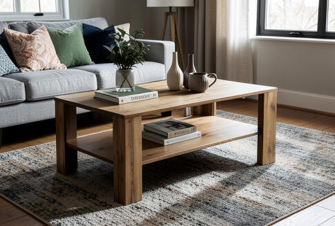 Стол журнальный HALMAR KWADRO дуб вотан/дуб вотан, 110/65/53