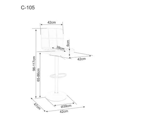 Стул барный SIGNAL C105 Velvet Bluvel 40 темно-бежевый/черный