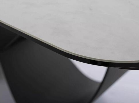 Стол обеденный SIGNAL INFINITY Ceramic Nature Cloud белый/черный 160-240/95