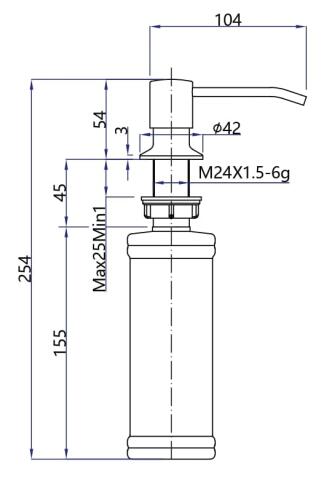 Дозатор GRANFEST QUARZ Круглый Z-5001 нержавеющая сталь