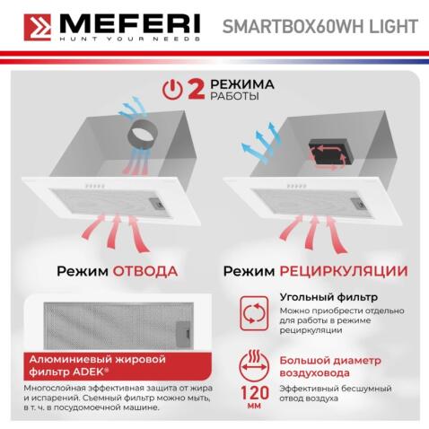 Вытяжка кухонная MEFERI SMARTBOX60WH LIGHT