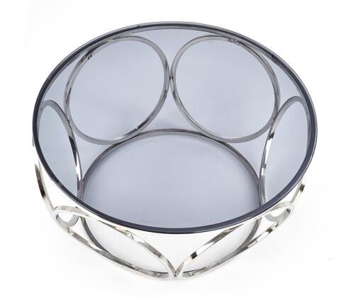 Стол журнальный HALMAR VENUS дымчатый/хром, 80/44