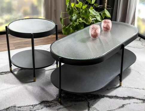 Стол журнальный SIGNAL LAGUNA A белый/черный, 45/48