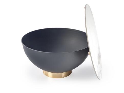 Стол журнальный HALMAR CECILIA белый мрамор/серый/золотой