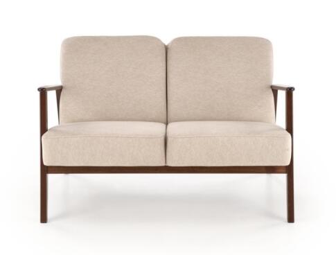 Диван HALMAR MILANO 2S tap. Castel 15 бежевый/орех