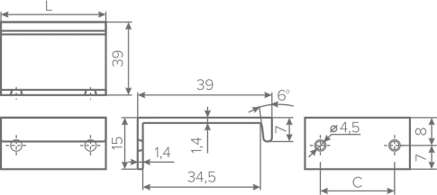 Ручка AQ I-line C=96 мм, черный матовый