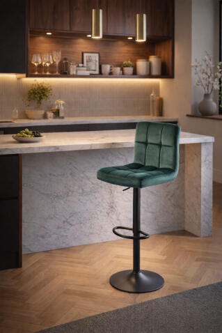 Стул барный SIGNAL C105 Velvet Bluvel 78 зеленый/черный
