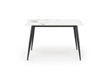 Стол обеденный HALMAR EMILIO белый мрамор/черный 140/80