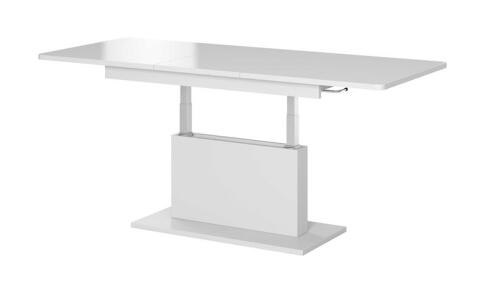 Стол-трансформер HALMAR BUSETTI раскладной, белый мат/белый мат, 126-167/70/56-74