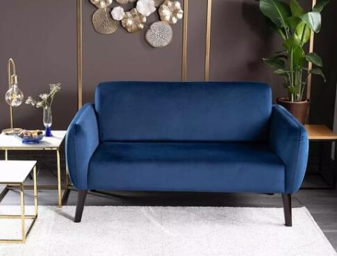 Диван SIGNAL ELSA Velvet Bluvel 86 темно-синий/венге