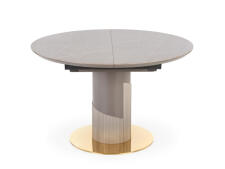 Стол обеденный HALMAR MUSCAT серый мрамор/светло-серый/золотой 120-160/120