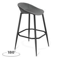 Стул барный Sheffilton SHT-ST19-SF2/S1480 туманная дымка/черный муар, поворотный