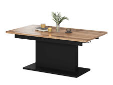 Стол-трансформер HALMAR BUSETTI раскладной, дуб вотан/черный мат, 126-167/70/56-74