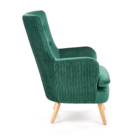 Кресло HALMAR RAVEL темно-зеленый/натуральный