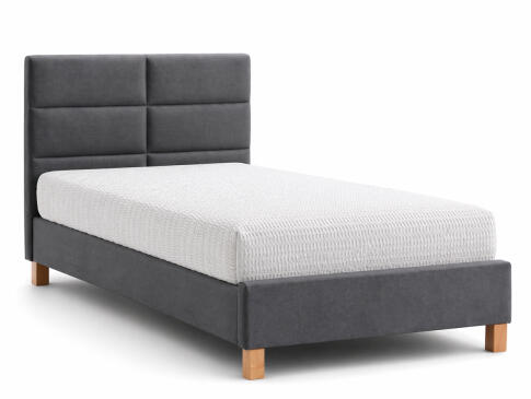 Кровать SIGNAL SIERRA Velvet tap. 150 серый/дуб, 90/200