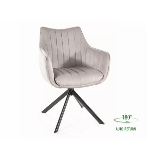 Стул SIGNAL AZALIA Velvet Bluvel 03 светло-серый/черный