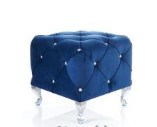 Пуф SIGNAL HESTIA K Velvet Bluvel 86 темно-синий/серебряный