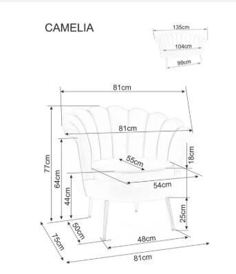 Кресло SIGNAL CAMELLIA Velvet Bluvel 14 серый/золотой