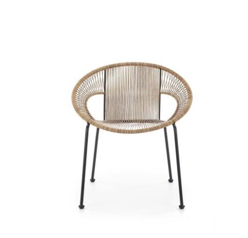 Стул HALMAR BARI ротанг/черный