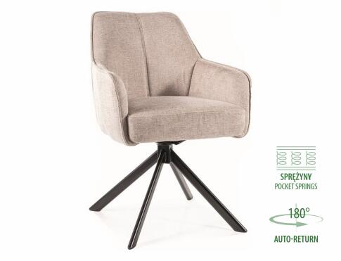Стул SIGNAL NOTTI Brego 31 бежевый/черный, поворотный