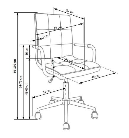 Кресло компьютерное HALMAR GONZO 3 темно-серый/хром