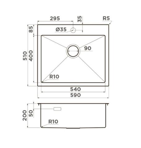 Кухонная мойка из нержавейки Omoikiri Akisame 59-GB  графит