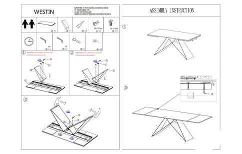 Стол обеденный SIGNAL WESTIN черный матовый 160-240/90