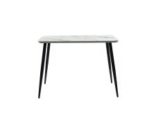 Стол ВВР Прямоугольный Стекло с ф/п Мрамор белый/черный конус 100/60