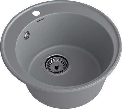 Кухонная мойка GRANFEST QUARZ Z-08 темно-серый + сифон