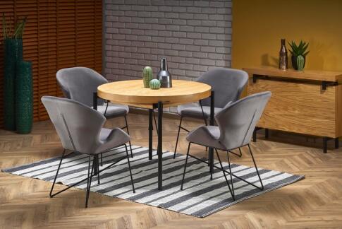 Стол обеденный HALMAR INFERNO дуб натуральный/черный 100-300/100