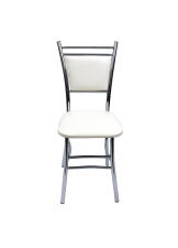 Стул ВВР Мажор белый/хром, экокожа