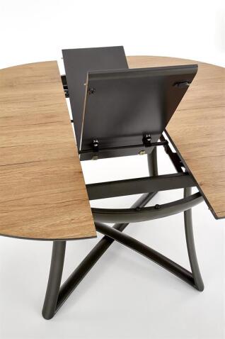 Стол обеденный HALMAR MORETTI дуб натуральный/черный 118-148/118