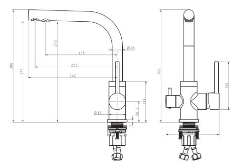 Смеситель AquaSanita Akvaduo 2663 L 002 steel
